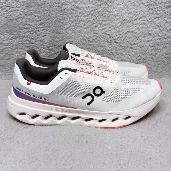 On Cloudsurfer Next Mens Size 9.5 Running Shoes White Flame Mesh - Picture 1 of 9